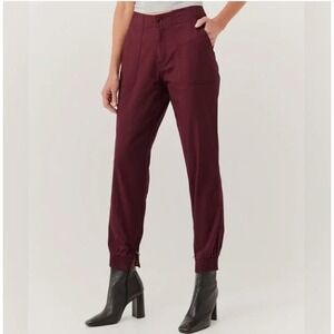 Pact Woven Twill Utility Jogger Burgundy Med